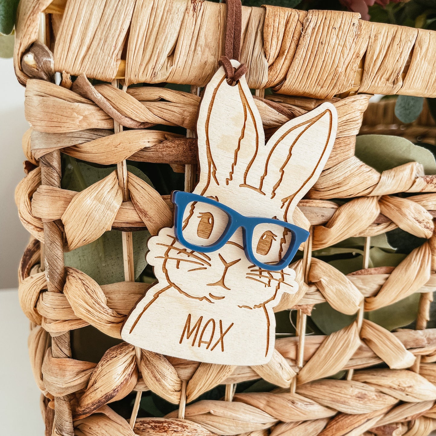 Bunny With Glasses Easter Tag