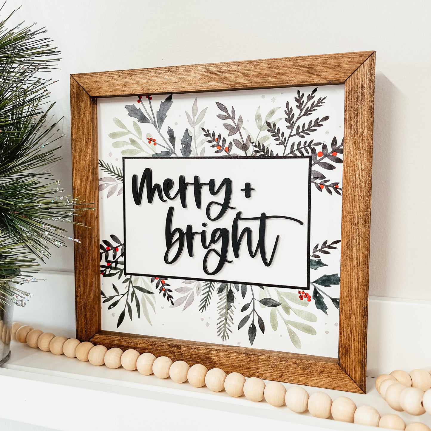 Merry + Bright 3D Sign