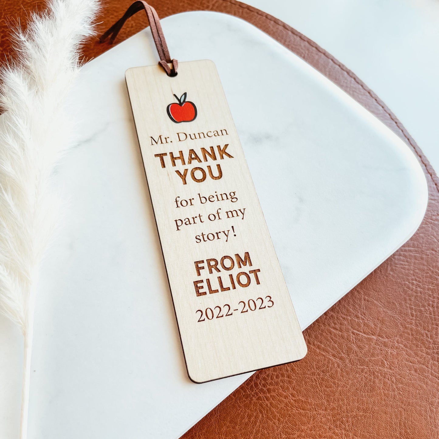 Custom Teacher Bookmark - Apple