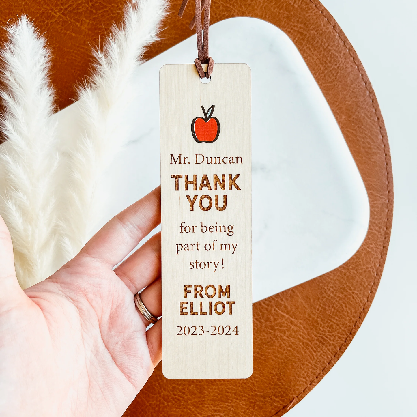 Custom Teacher Bookmark - Apple