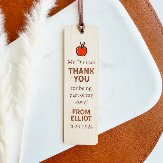 Custom Teacher Bookmark - Apple