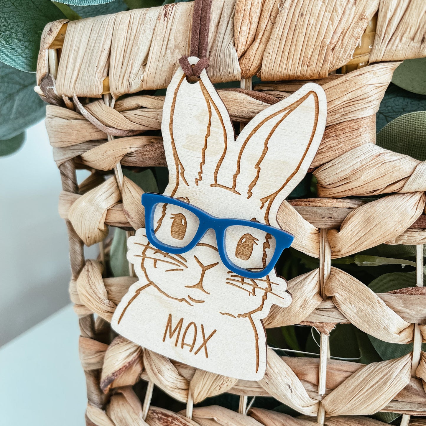 Bunny With Glasses Easter Tag